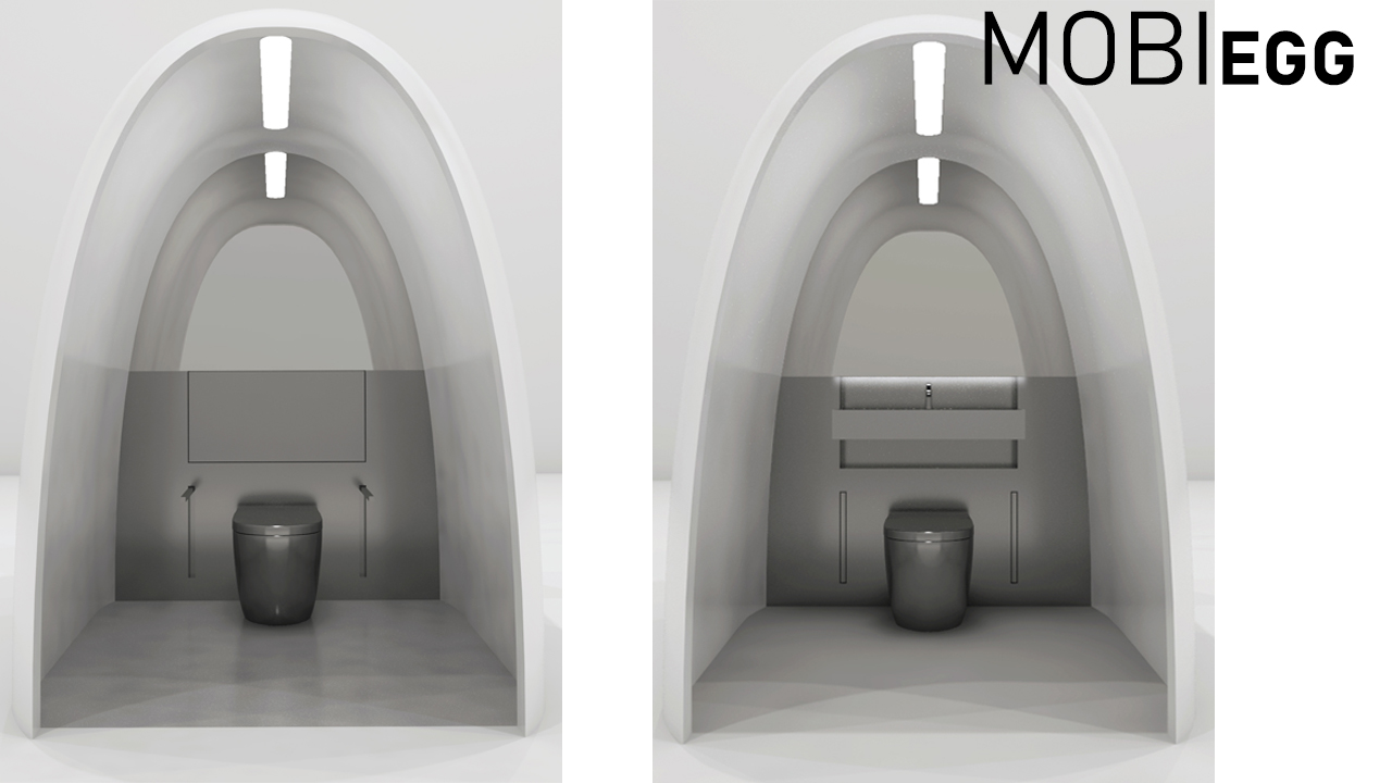 Najlepszym wśród przedłożonych okazał się projekt MOBIEGG Wioletty Petyni i Aryny Mukha z SOHO design. Fot. Roca Polska